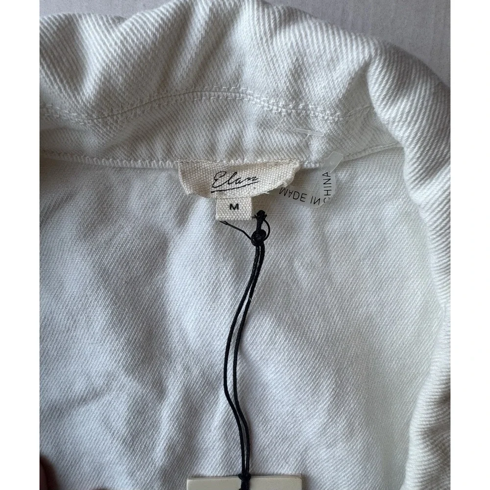 Elan White Wash Denim Jean Button Up Vest‎ NWT Size Medium